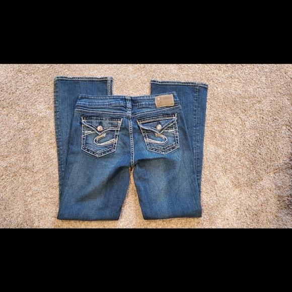 Women's Silver Jeans Size 29 x 32 Suki Surplus Flap Pockets Medium Wash - Picture 4 of 4